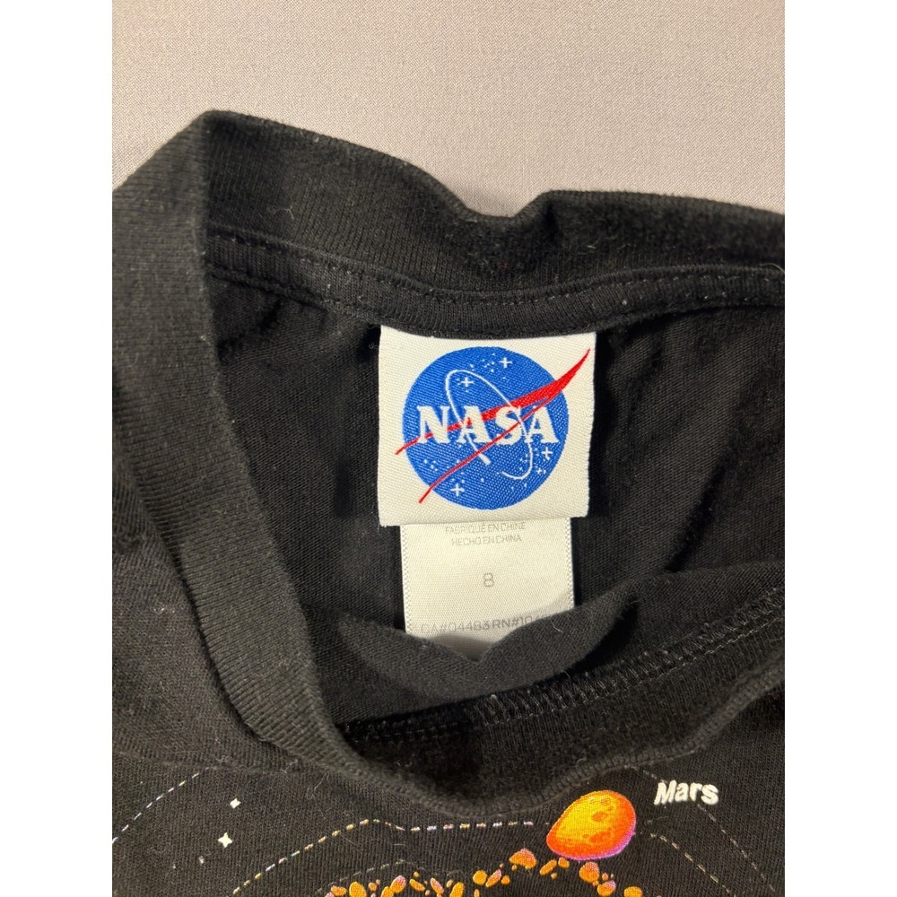 NASA Boys You Are Here Solar System Graphic T-Shirt Black Size 8 16HGT0188 - Picture 3 of 8